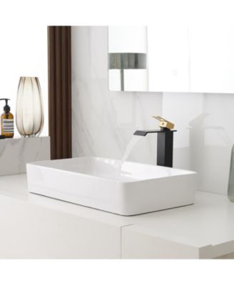 Waterfall Single Hole Single Handle Bathroom Vessel Sink Faucet With Pop-up Drain