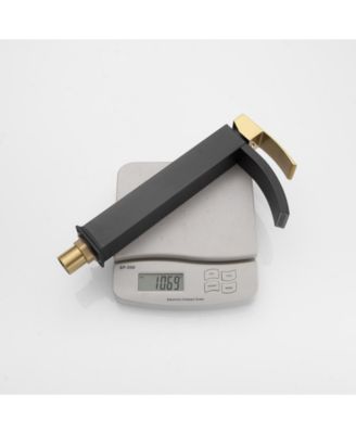 Waterfall Single Hole Single Handle Bathroom Vessel Sink Faucet With Pop Up Drain Without Overflow In Matte Black & Gold