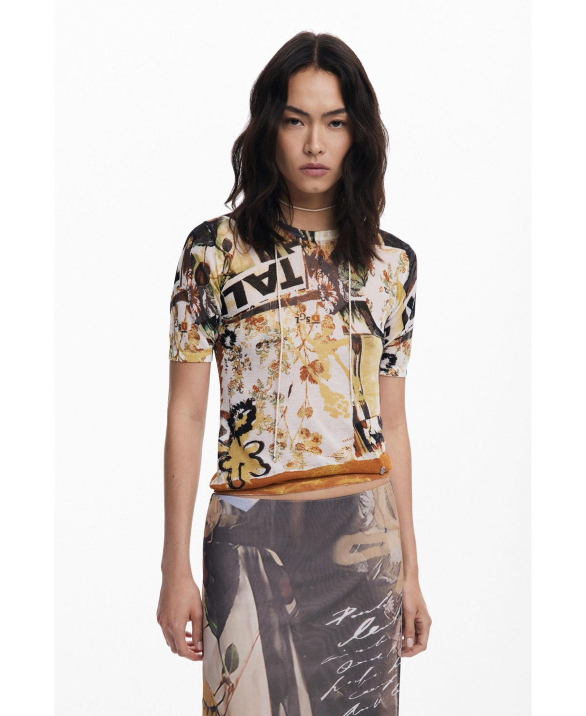 Desigual Women's Collage tulle skirt