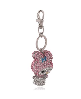SALLY ROSE My Melody Keychain Official License, Multicolored Pave Crystal Sanrio Keychain with Lobster Clip