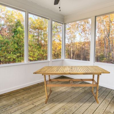 Hatteras Acacia Wood Outdoor Dining Table with Natural Oil Finish - 57"