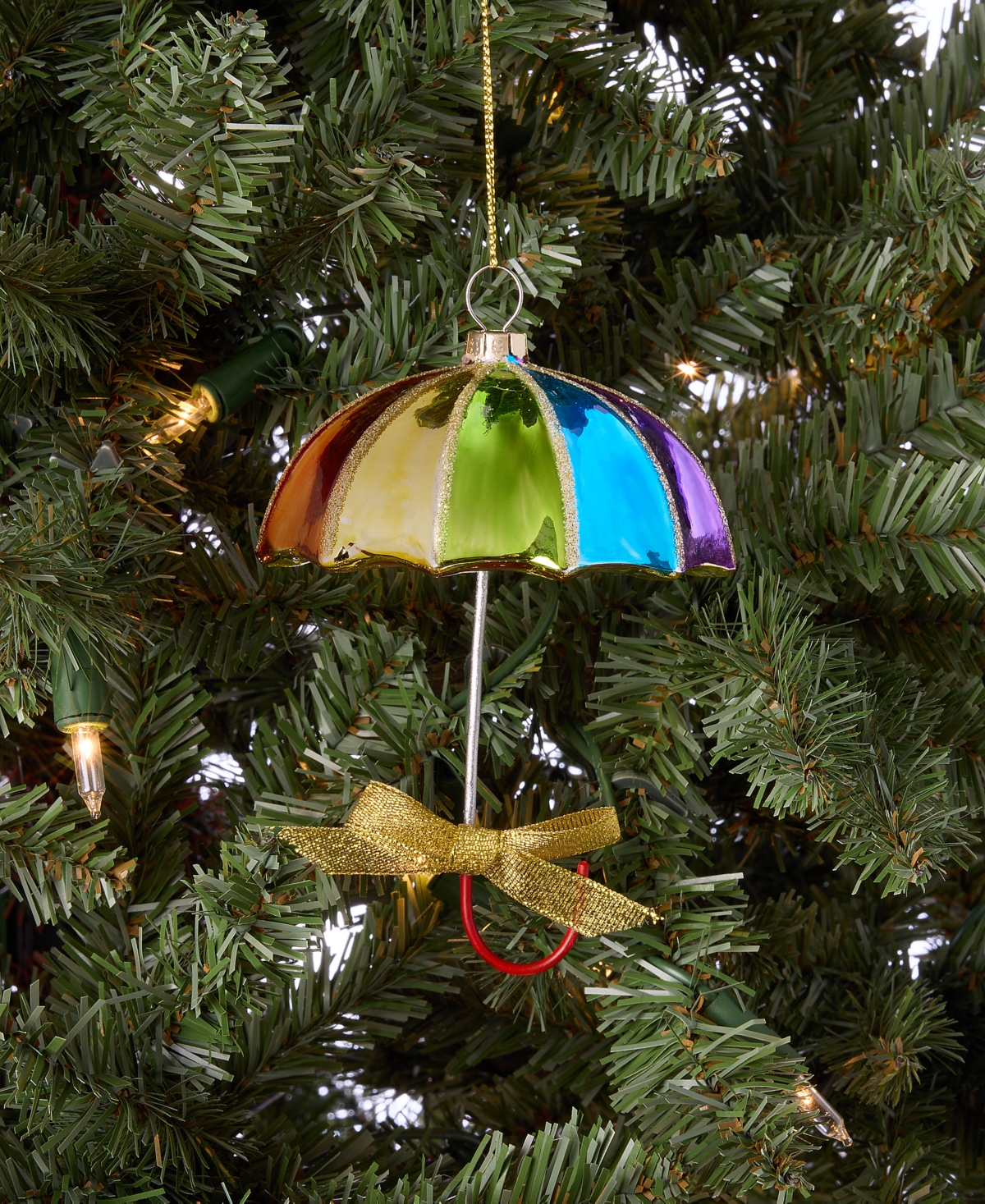 Holiday Lane Love Is Love Rainbow Umbrella with Bow Ornament, Macy's Exclusive