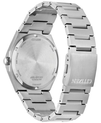 Eco-Drive Men's Zenshin Silver-Tone Super Titanium Bracelet Watch 40mm