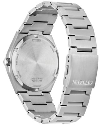 Eco-Drive Men's Zenshin Silver-Tone Super Titanium Bracelet Watch 39mm