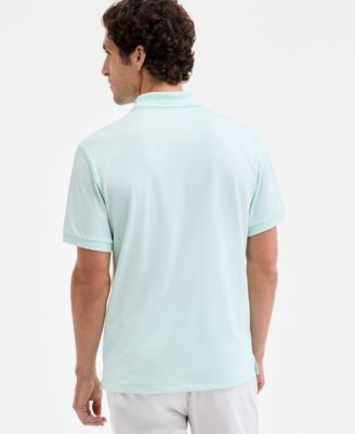 Men's Ottoman Short Sleeve Textured Quarter-Zip Polo Shirt