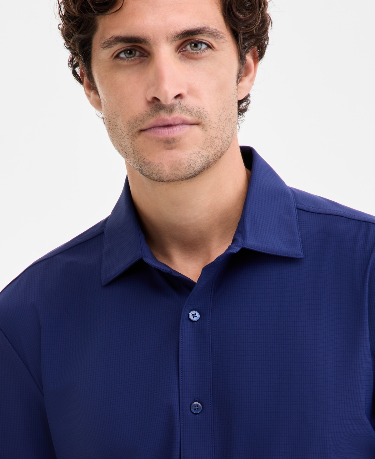 Alfani Men's Alfatech Everyday Shirt, Macy's Exclusive In Blue