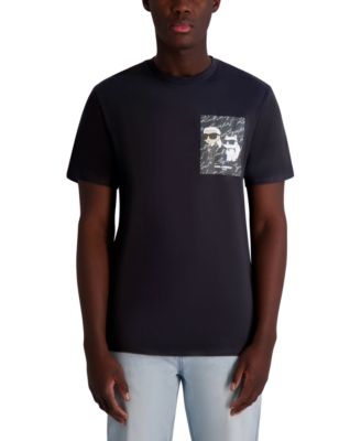 KARL LAGERFELD PARIS - Men's Karl & Choupette Relaxed Fit Short Sleeve Signature Chest Graphic T-Shirt