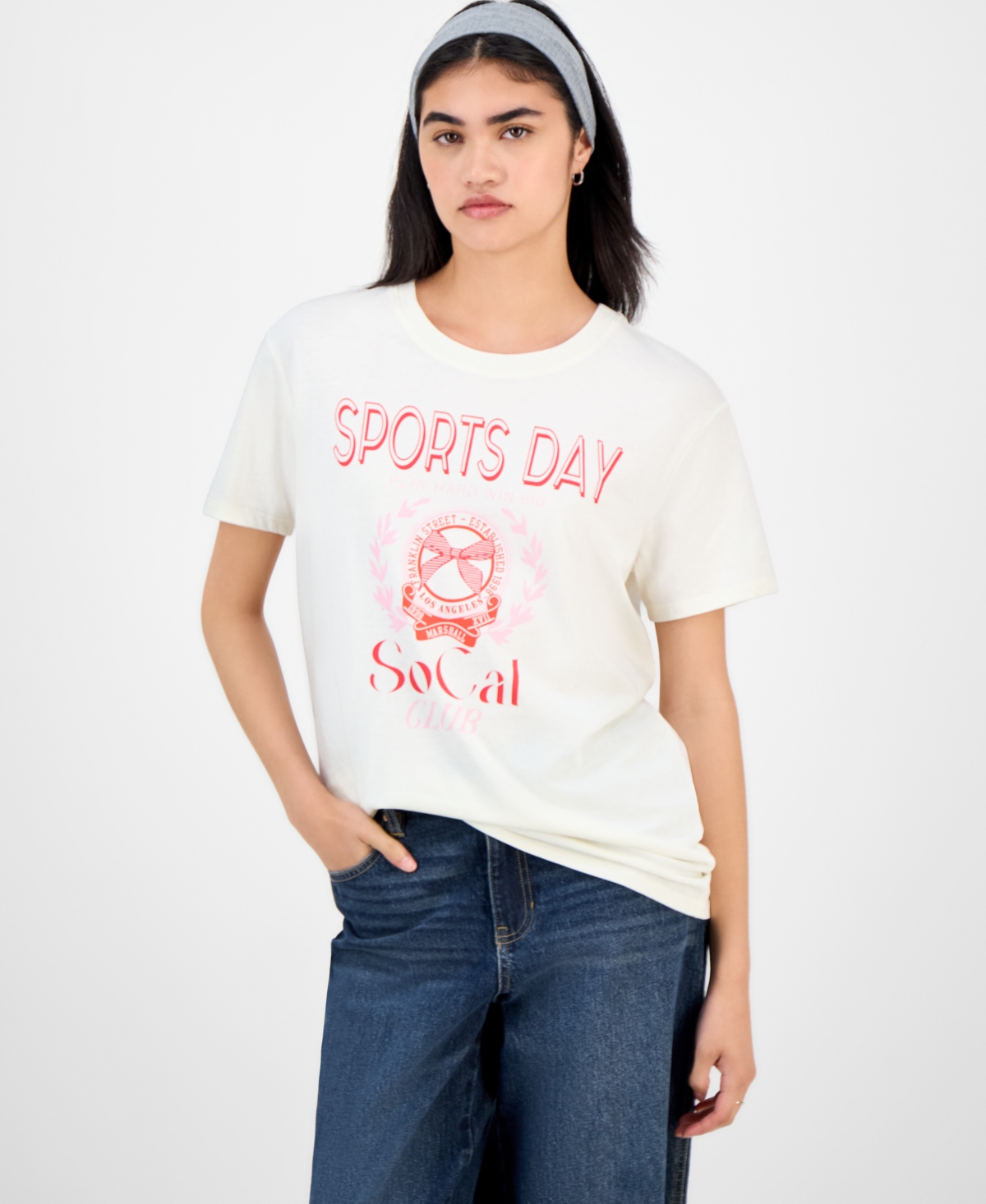 Self Esteem Juniors' Sports Day Graphic T-shirt In White