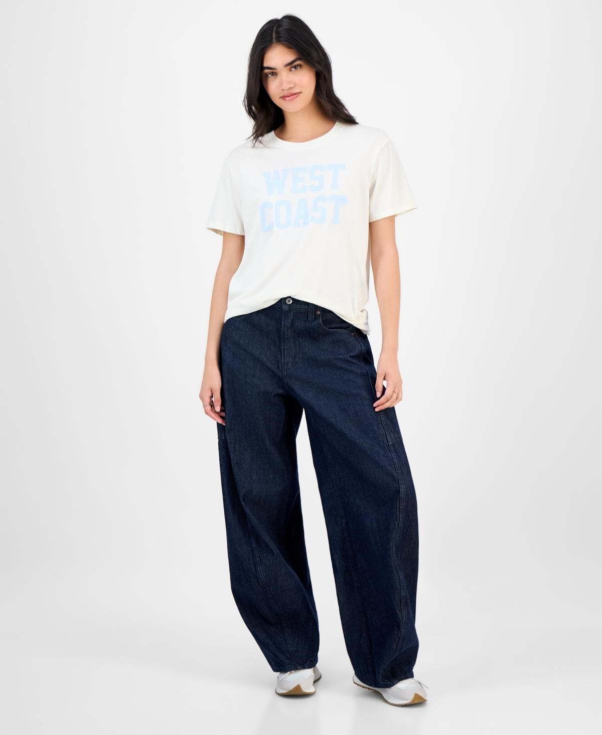 Self Esteem Juniors' West Coast Graphic T-shirt In White