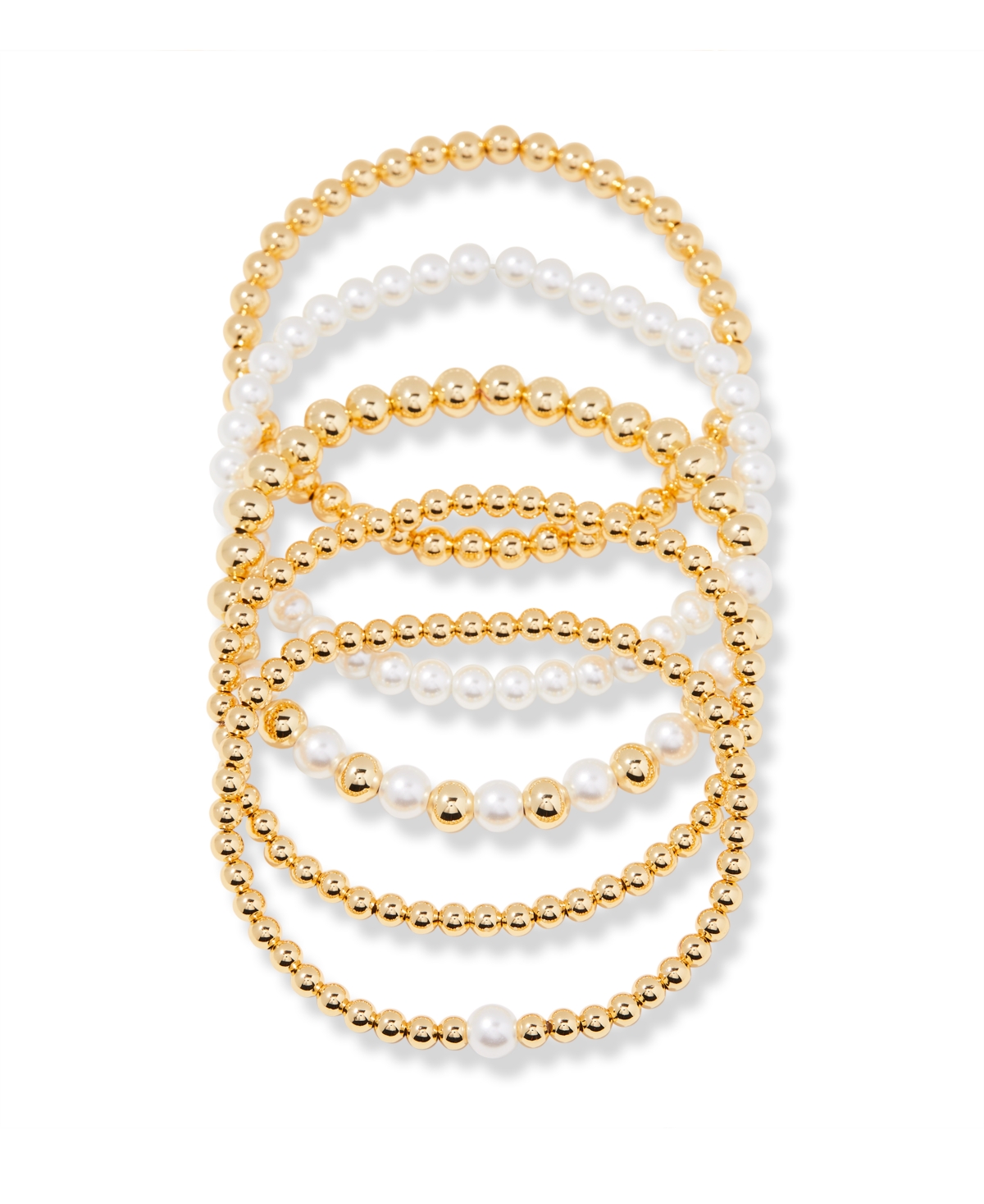 Gold Plated Makenna Cultivated Pearl Bracelet Set - Gold