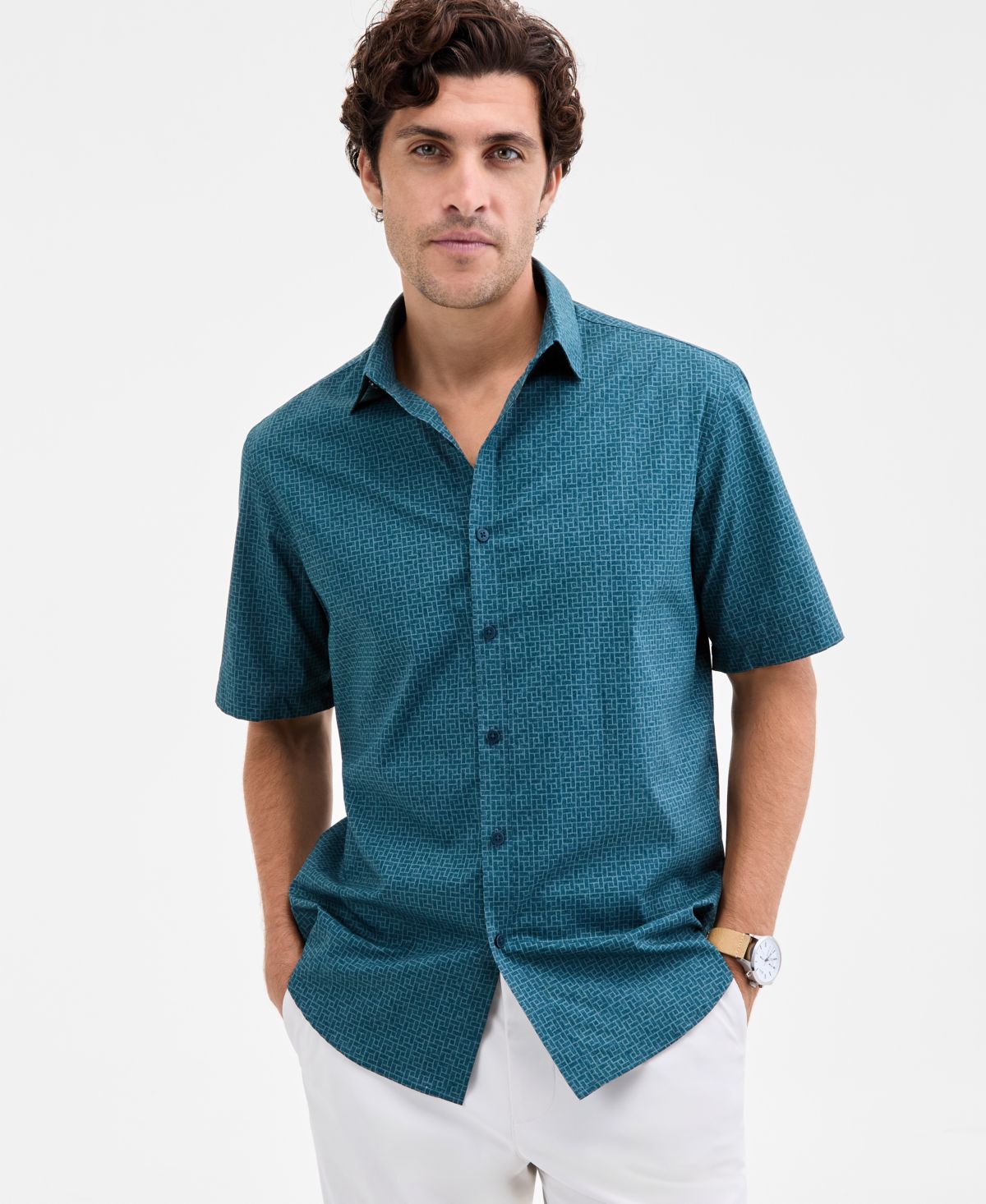 Мужская рубашка из плетеной ткани, эксклюзивная модель Macy's