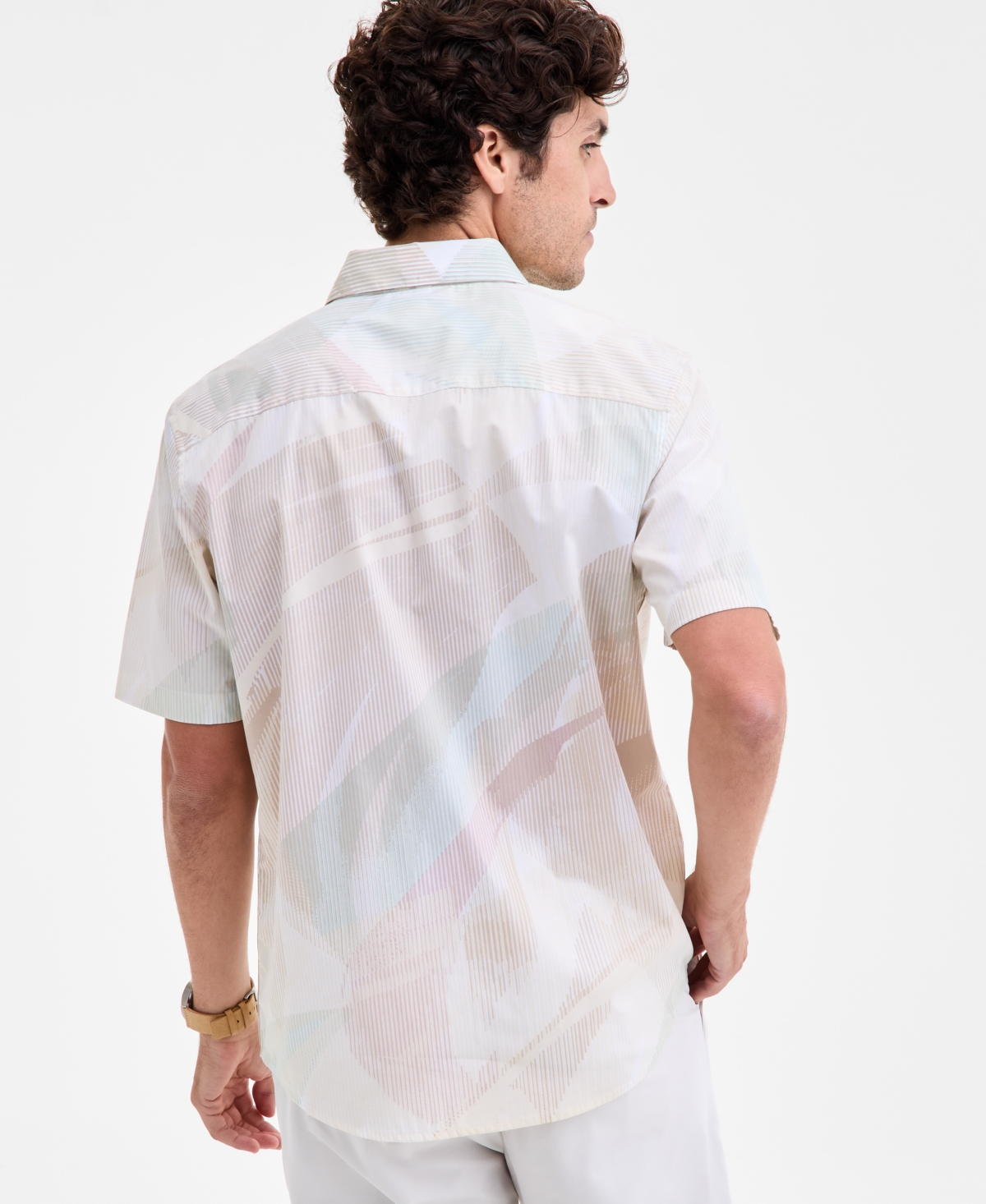 Alfani Men's Interstellar Patterned Shirt, Macy's Exclusive In White
