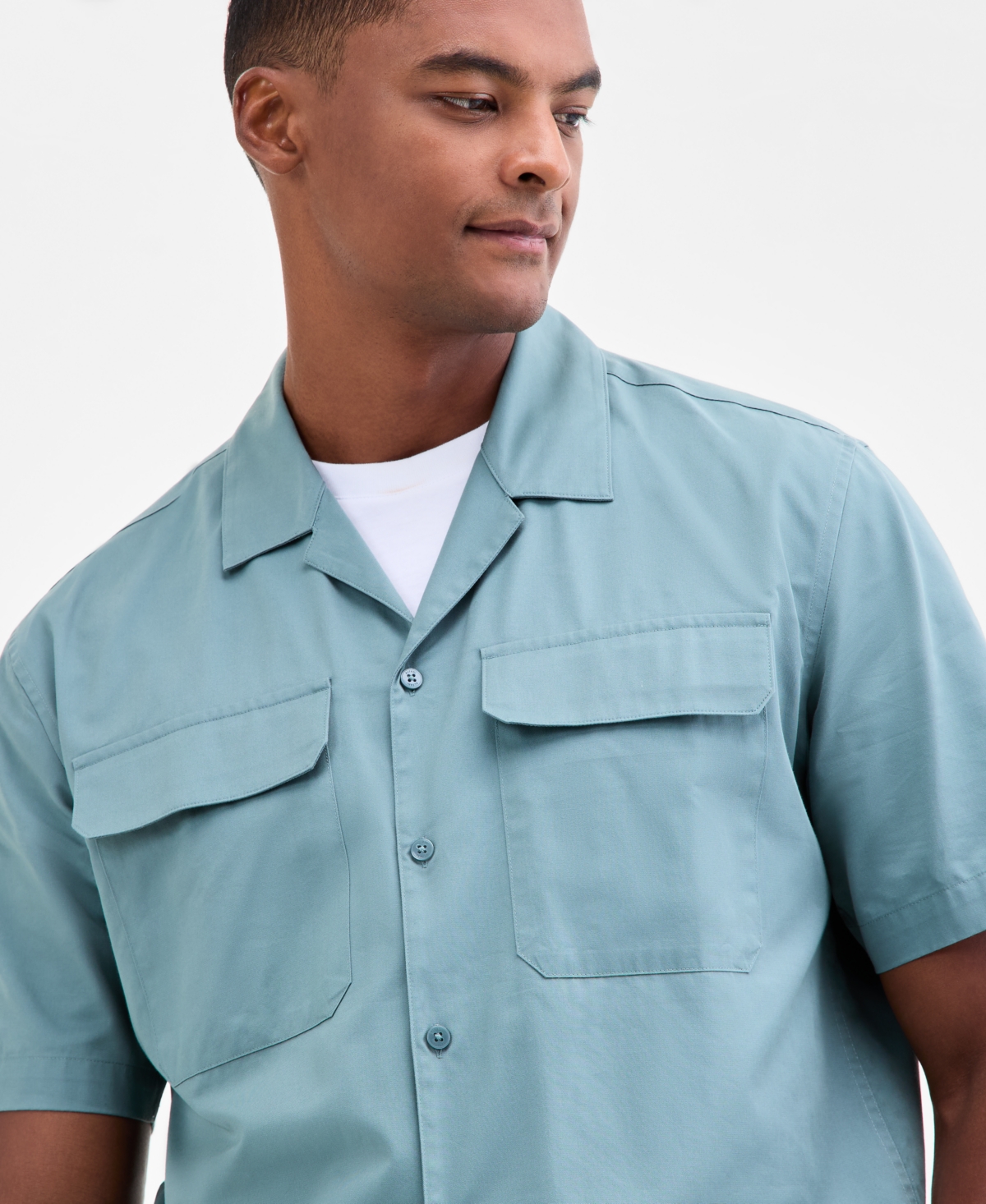 Alfani Men's Owen Pocket Shirt, Exclusively At Macy's In Blue