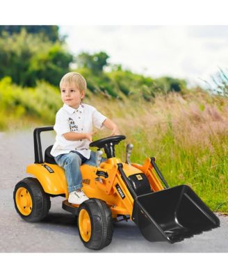 Kids Ride On Excavator Digger 6V Battery Powered Tractor w/Digging Bucket