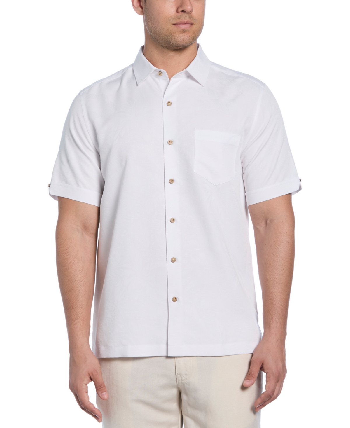 Men's Palm Print Short-Sleeve Button-Down Shirt - Lantana