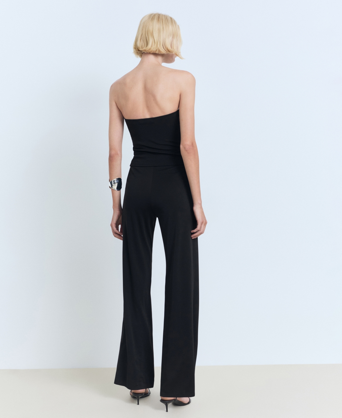 Mango Straight Leg Pants In Black