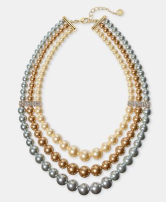 Charter Club - Three-Row Statement Necklace