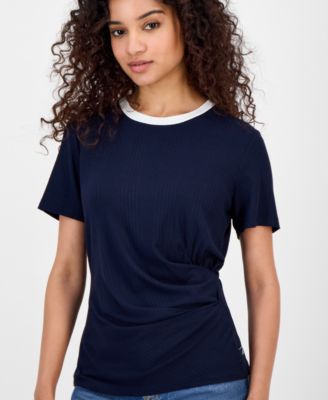 Women's Side-Gathered Short-Sleeve Top