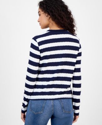 Women’s Striped Faux Knit Cardigan 