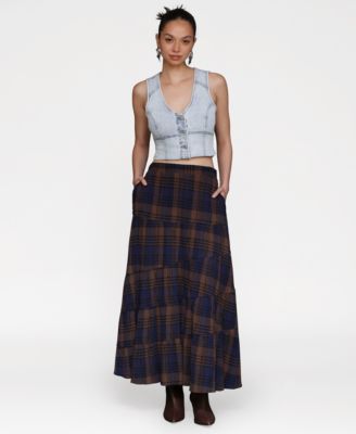 Women's Printed Tiered Maxi Skirt
