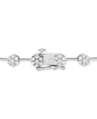  Diamond Clover Tennis Bracelet (2 ct. t.w.) in 10k White Gold, Exclusively at Macy's