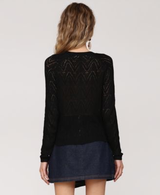 Women's Pointelle Knit V-Neck Cardigan