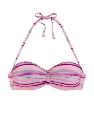 Women's Printed Crochet Bandeau Bikini Swimsuit Top Bra Sizing