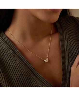 Renewed Hope Pearl Butterfly Necklace