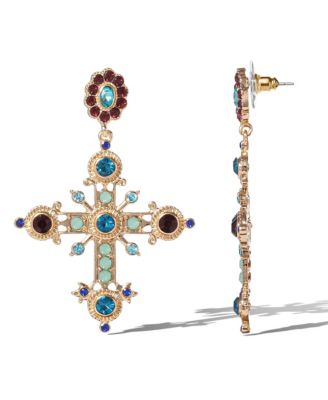 Boho Luxe Cross Drop Earrings