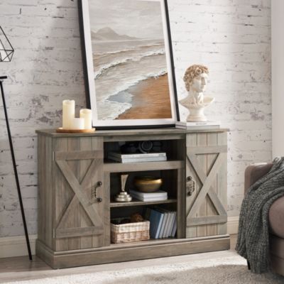 American retro Cabinet with Open and Closed Storage Space