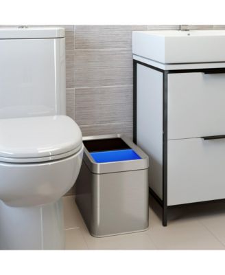 20 Liter / 5.3 Gallon Dual Compartment Stainless Steel Open Top Kitchen Trash Can & Recycle Bin Combo