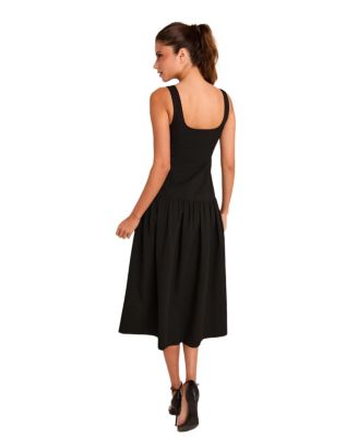 Women's Drop Waist Peplum Midi Dress