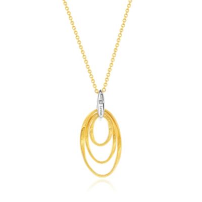 Suzy Levian Golden Helix Sterling Silver & Cubic Zirconia Coil Triple Open Oval Pendant Necklace