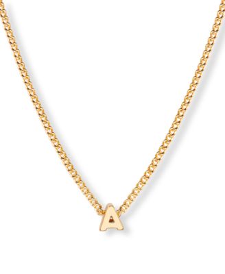 Gold Plated Kira Mini Initial Short Pendant Necklace