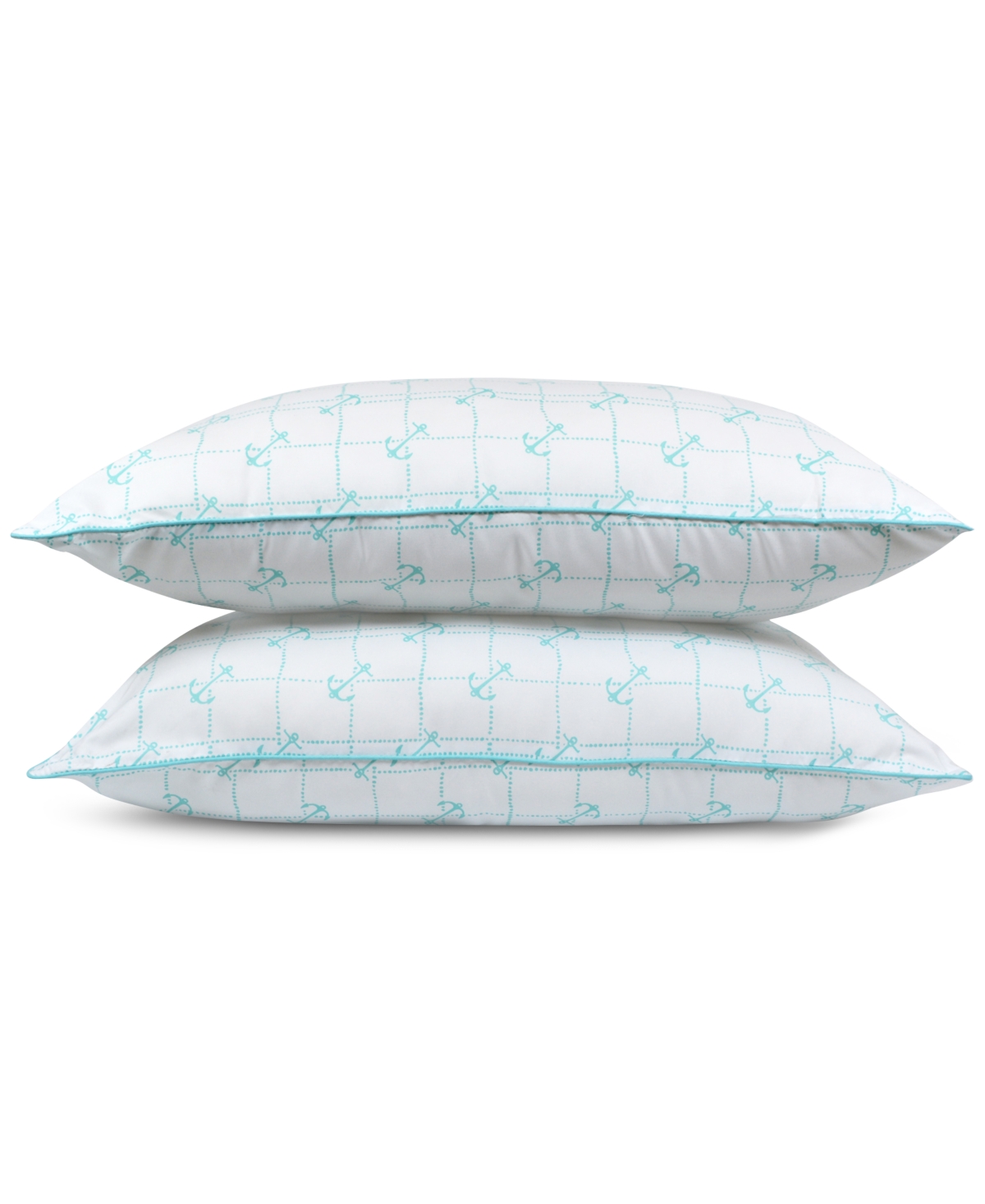 Nautica Anchor Grid 2-pack Pillow, Standard In White