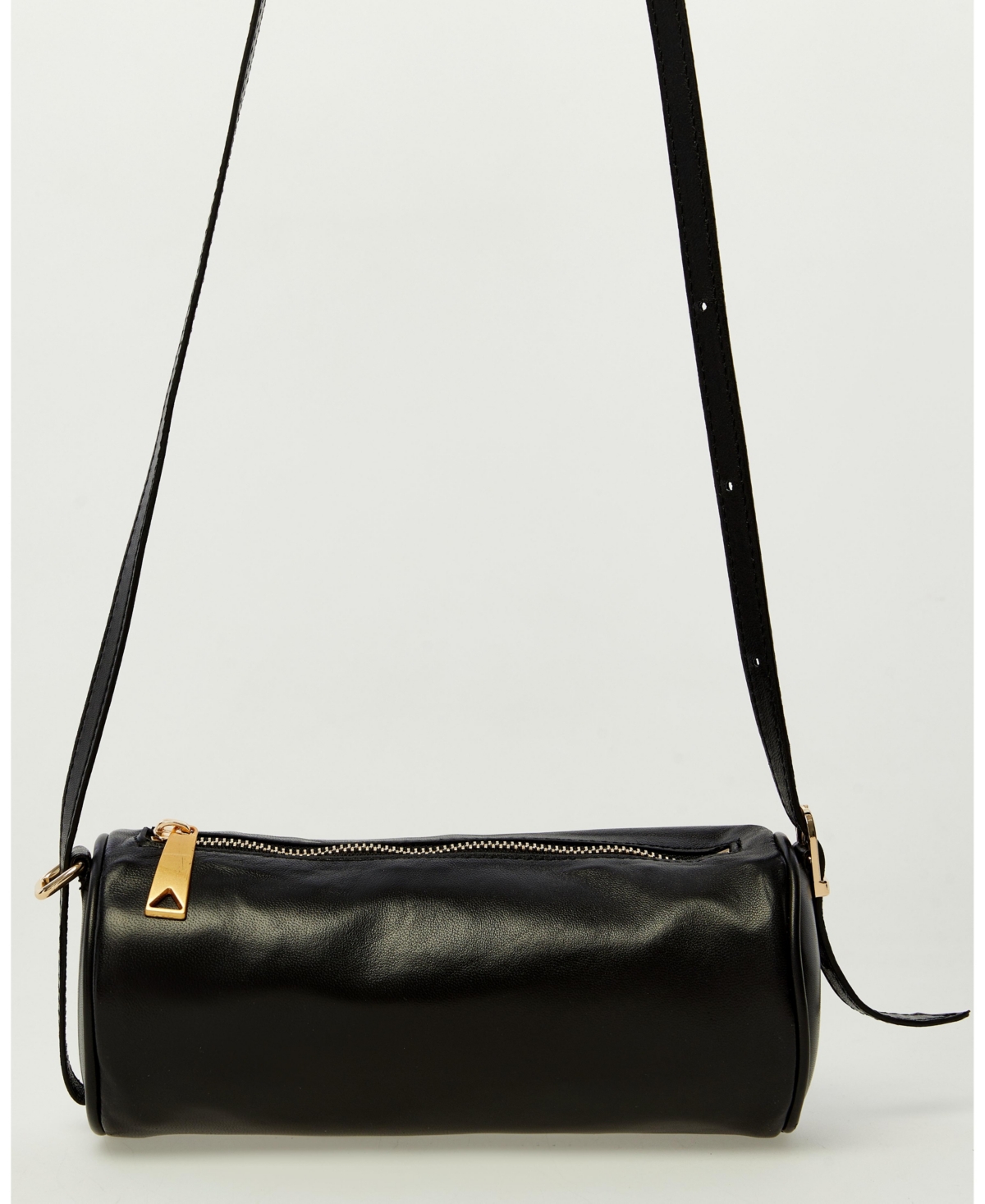 Women's Leather Barrel Bag, Created for Macy's - Black