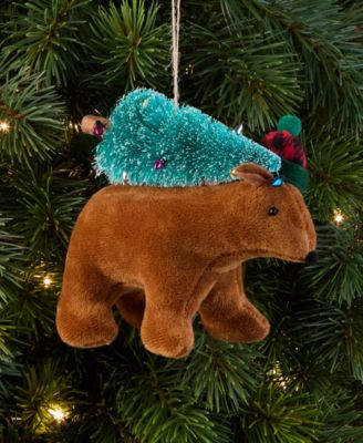 Tiny Tidings Tree-Toting Bear Ornament, Macy's Exclusive