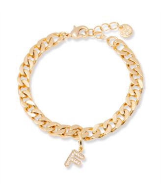 Gold Plated Ella Crystal Initial Chain Bracelet