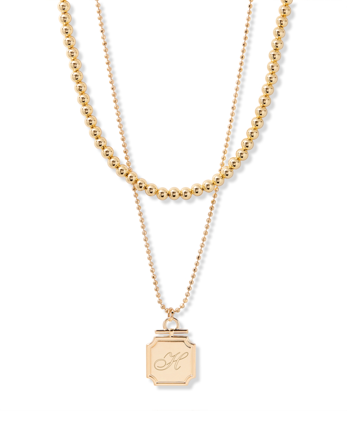 brook & york Gold Plated Margot Initial Layering Necklace Set - Gold-H