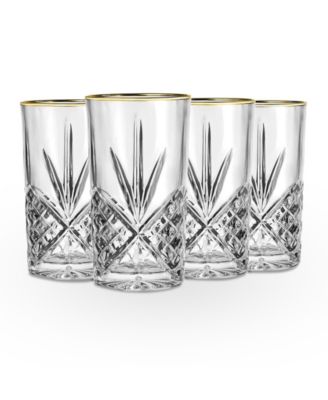 Godinger - Dublin Gold Highball Glasses, Set of 4