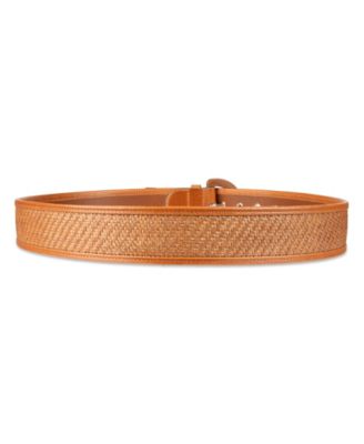 Women's Leather and Raffia Casual Belt