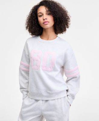 Madden Girl - Juniors' 80'S Patch Camo Crewneck Sweatshirt