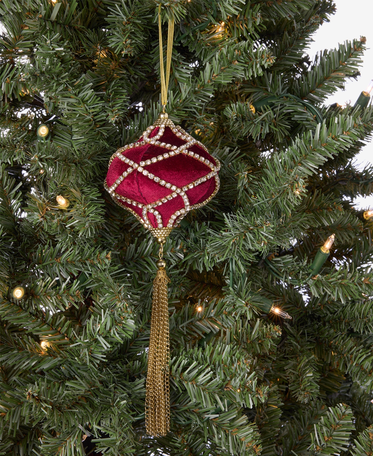 Holiday Lane Berry Tones Red Onion With Tassel Ornament, Macy's Exclusive In Transparent