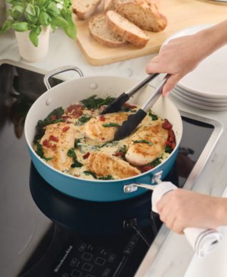 Hard-Anodized Ceramic Induction 5-Qt. Saut&eacute; Pan with Lid