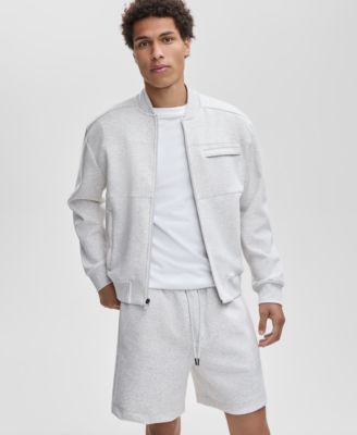 Mode of One - Men's Relaxed Fit Long Sleeve Zip-Front Heathered Scuba Jacket