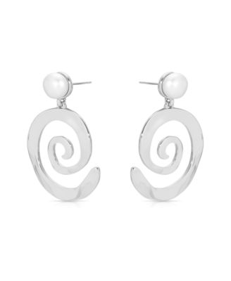 Aura Swirl Mother of Pearl Drop Earrings