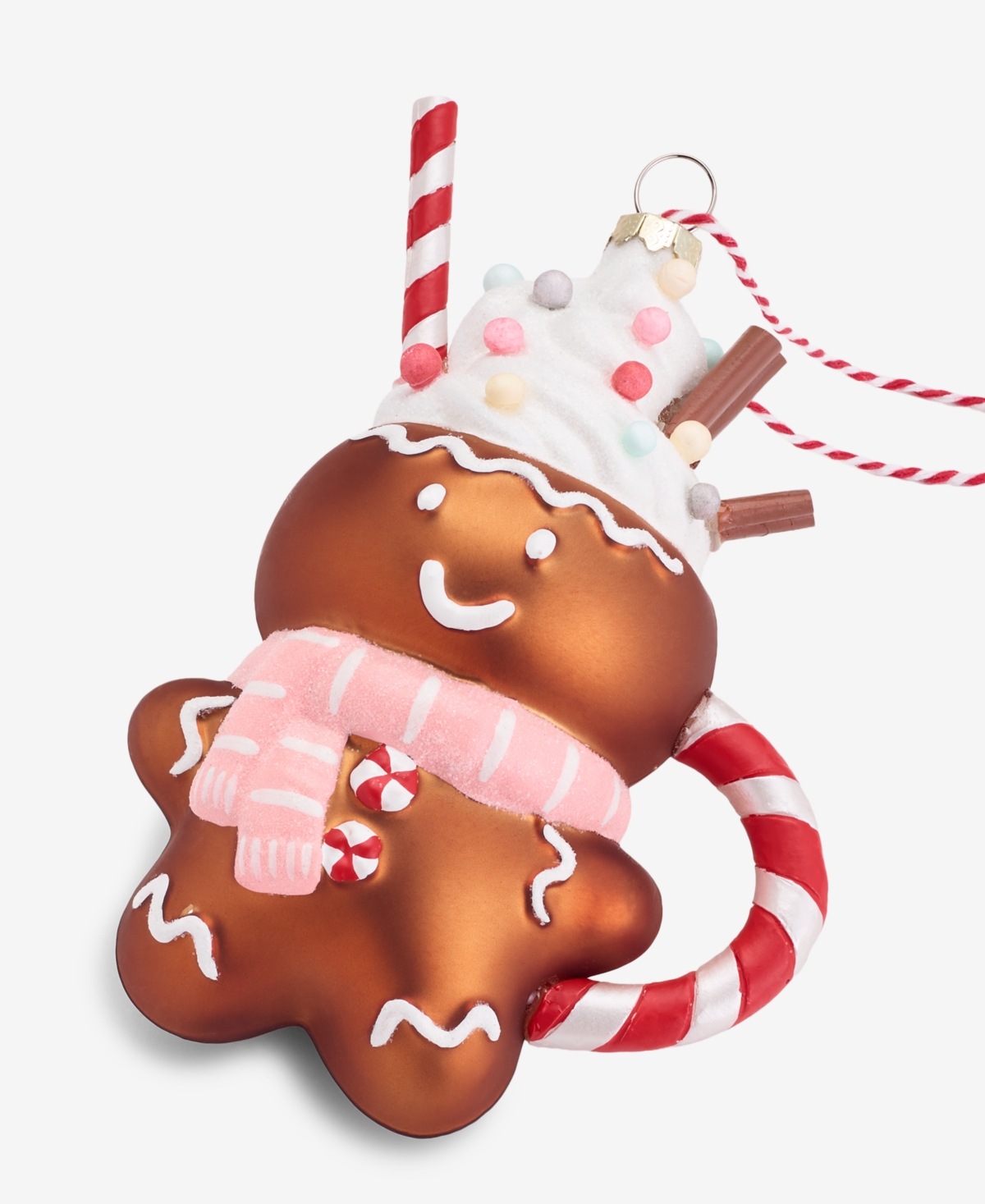 Holiday Lane Gingerbread Village Hot Cocoa Gingerbread Man Ornament, Macy's Exclusive In Transparent