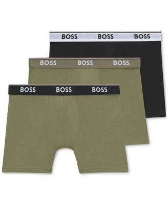Hugo Boss - Men's Power 3-Pk. Tipped Logo Waistband Boxer Briefs