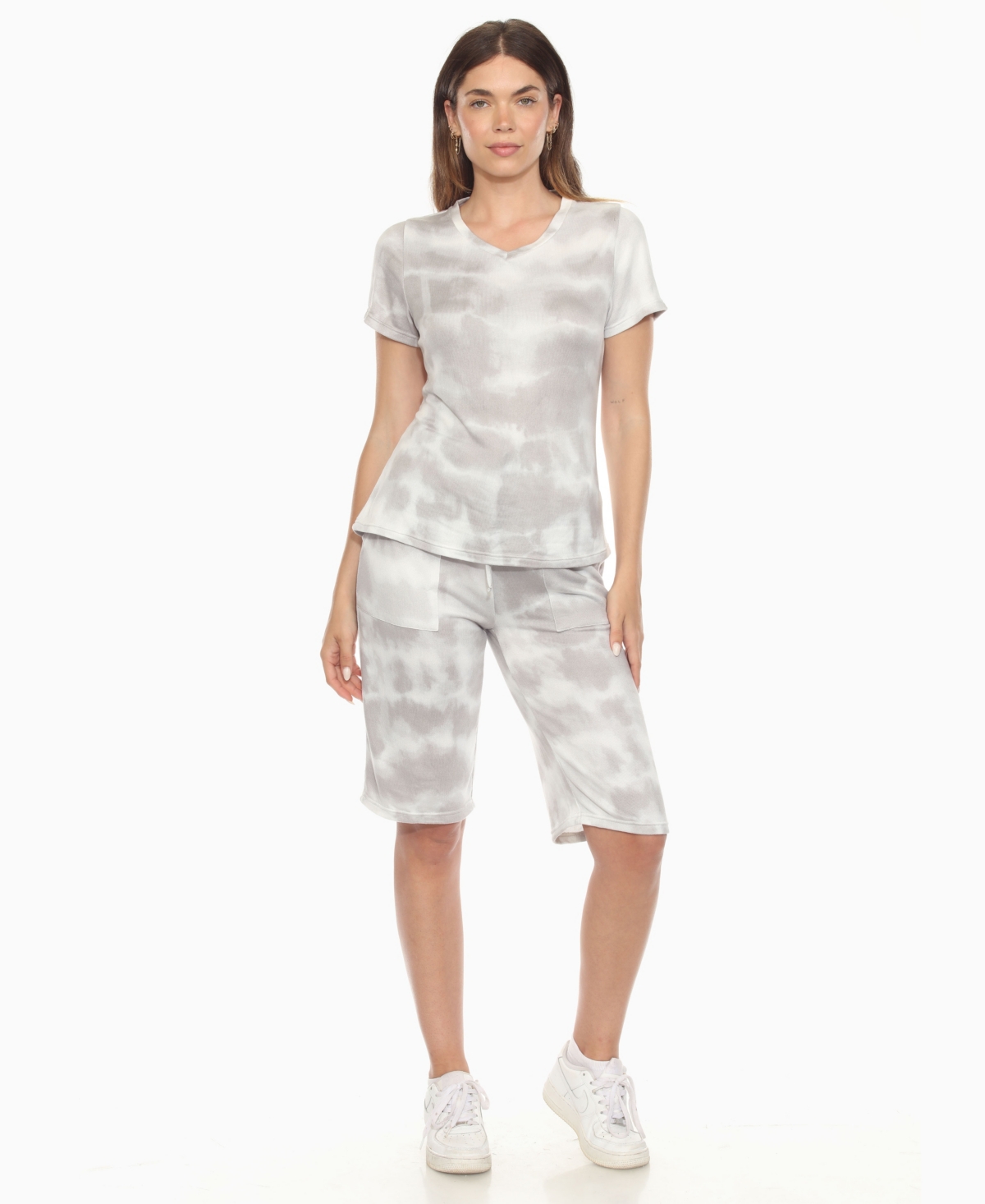 Women's Short Sleeve and Capri Lounge Set - Turquoise