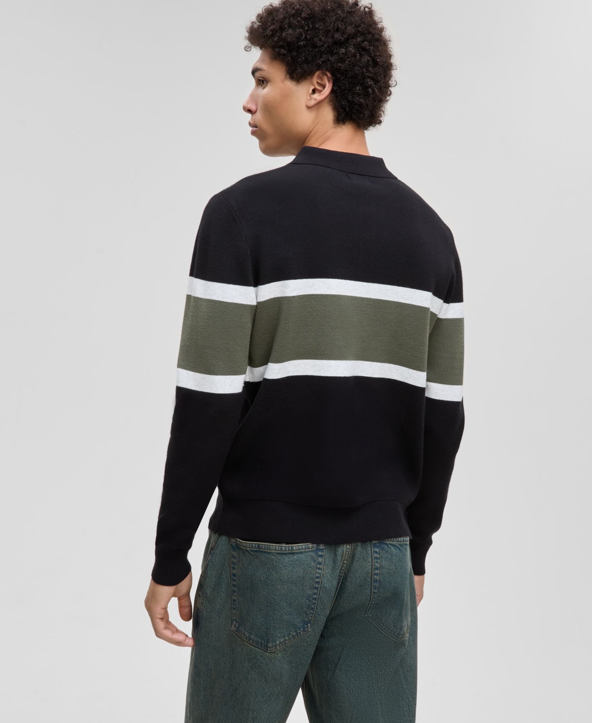 Mode Of One Men's Varsity-stripe Polo Sweater, Macy's Exclusive In Multi